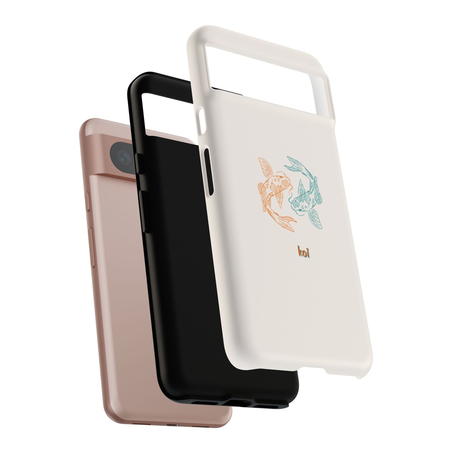 Koi Fish Tough Phone Case - Stylish & Durable Design for Aqua Lovers