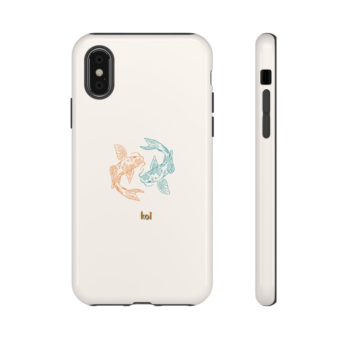 Koi Fish Tough Phone Case - Stylish & Durable Design for Aqua Lovers