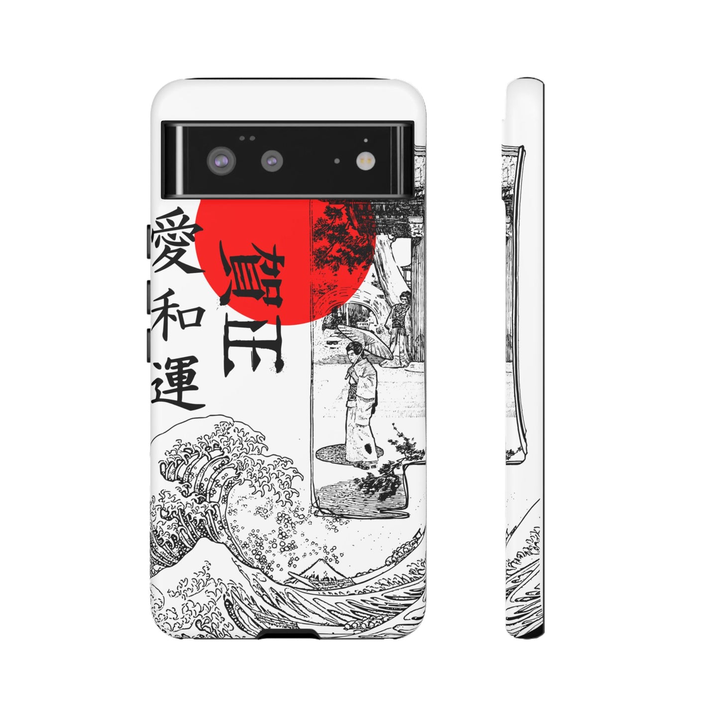 Japanese Zen Art Phone Case - Tough Cases with Wave Design
