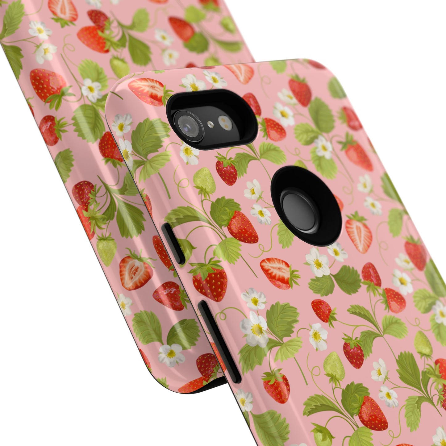 Strawberry Floral Tough Case - Cute Berry Pattern Phone Cover