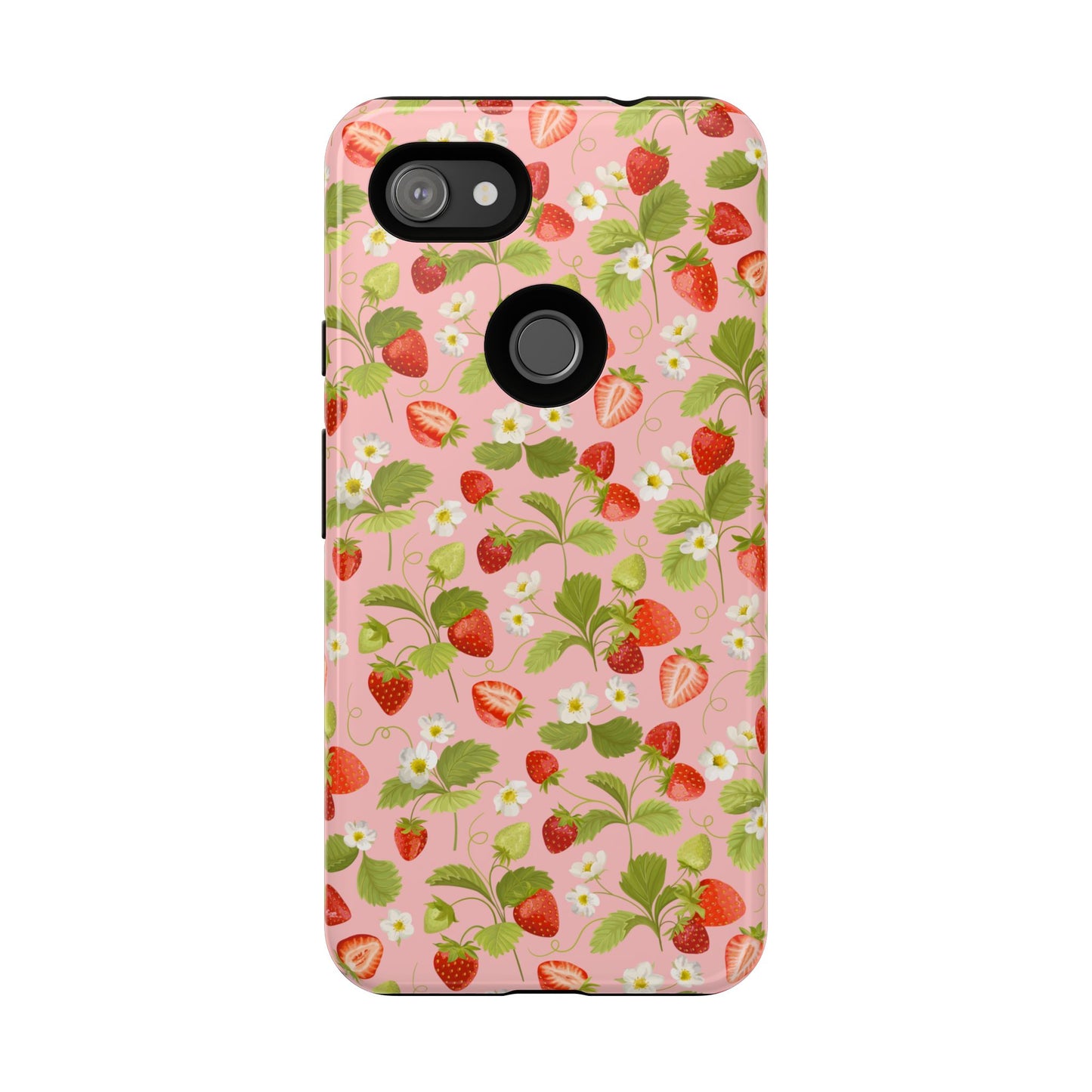 Strawberry Floral Tough Case - Cute Berry Pattern Phone Cover