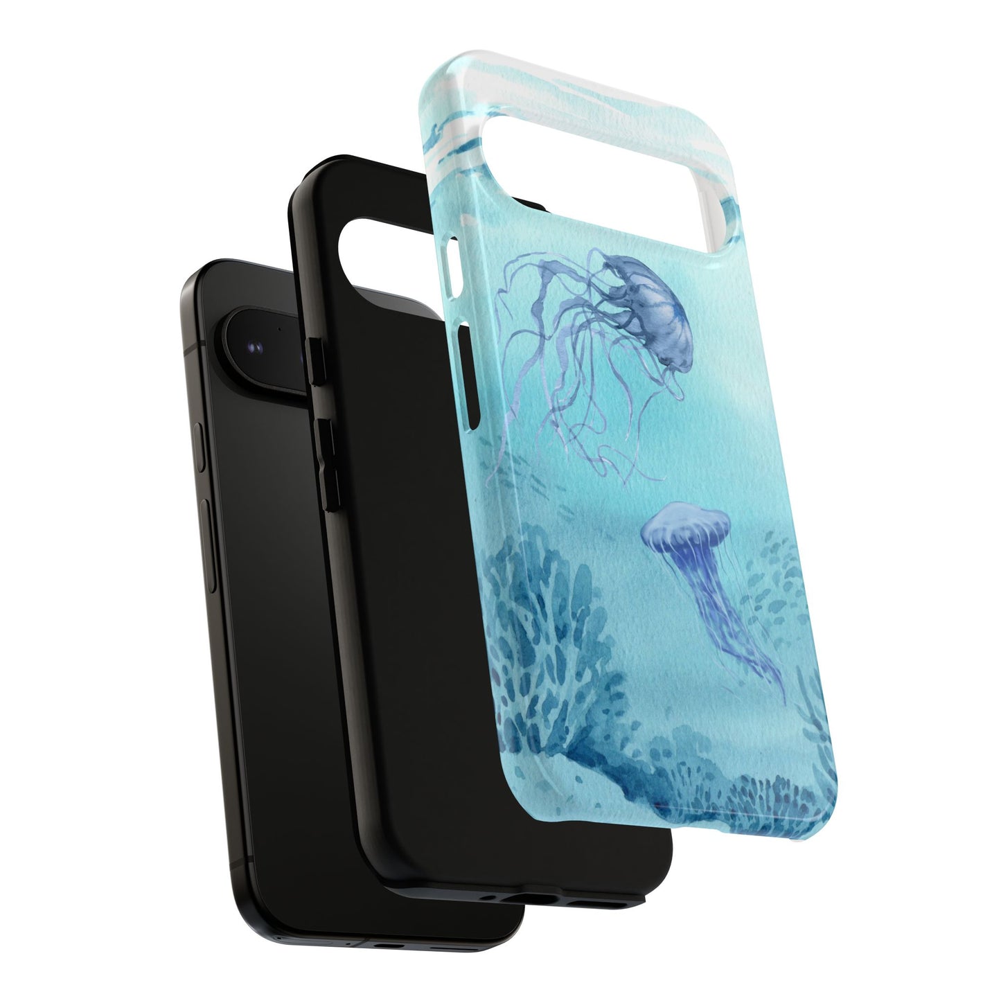 Ocean-Inspired Tough Phone Case with Jellyfish Design