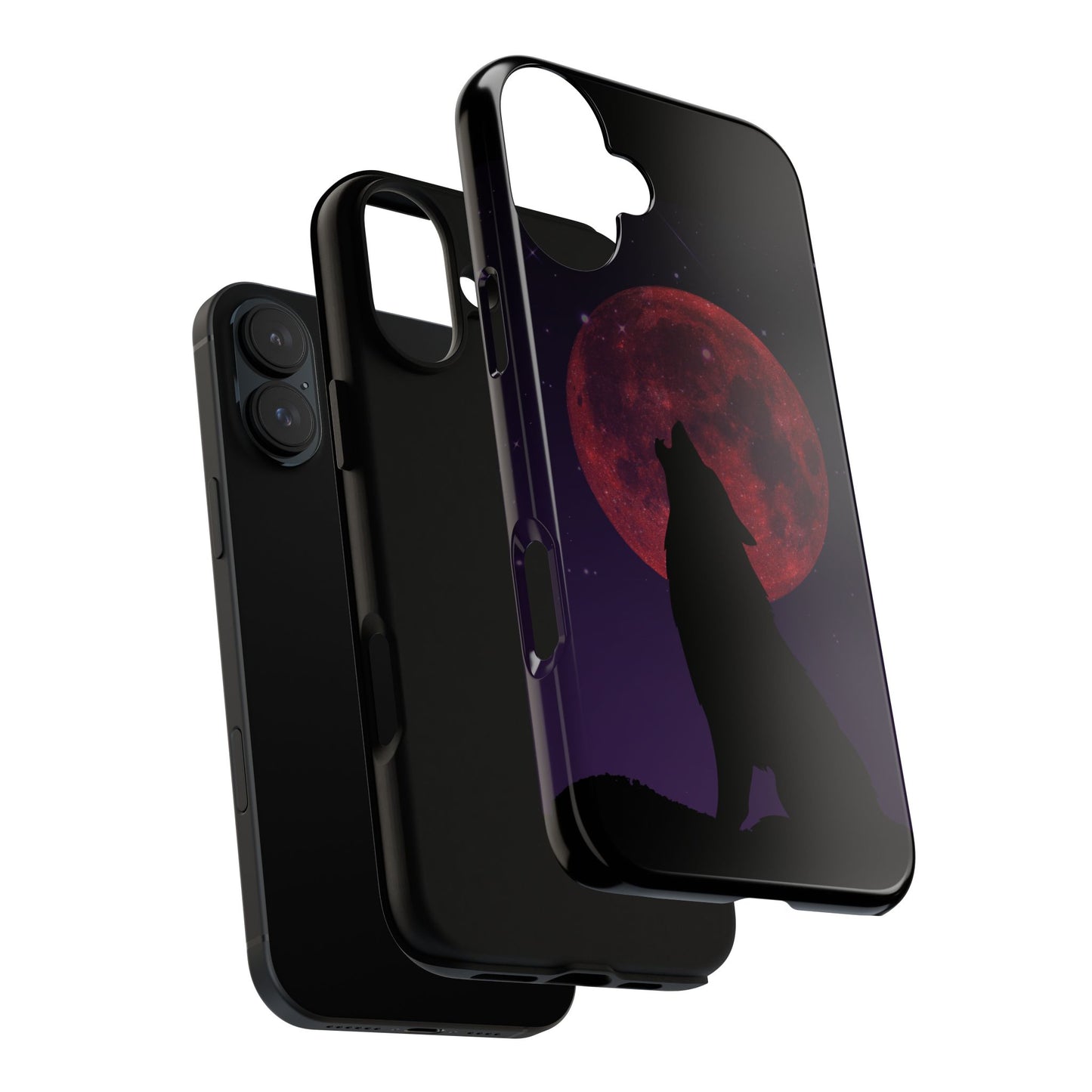 Wolf Howling at Blood Moon Phone Case - Tough & Stylish Protector