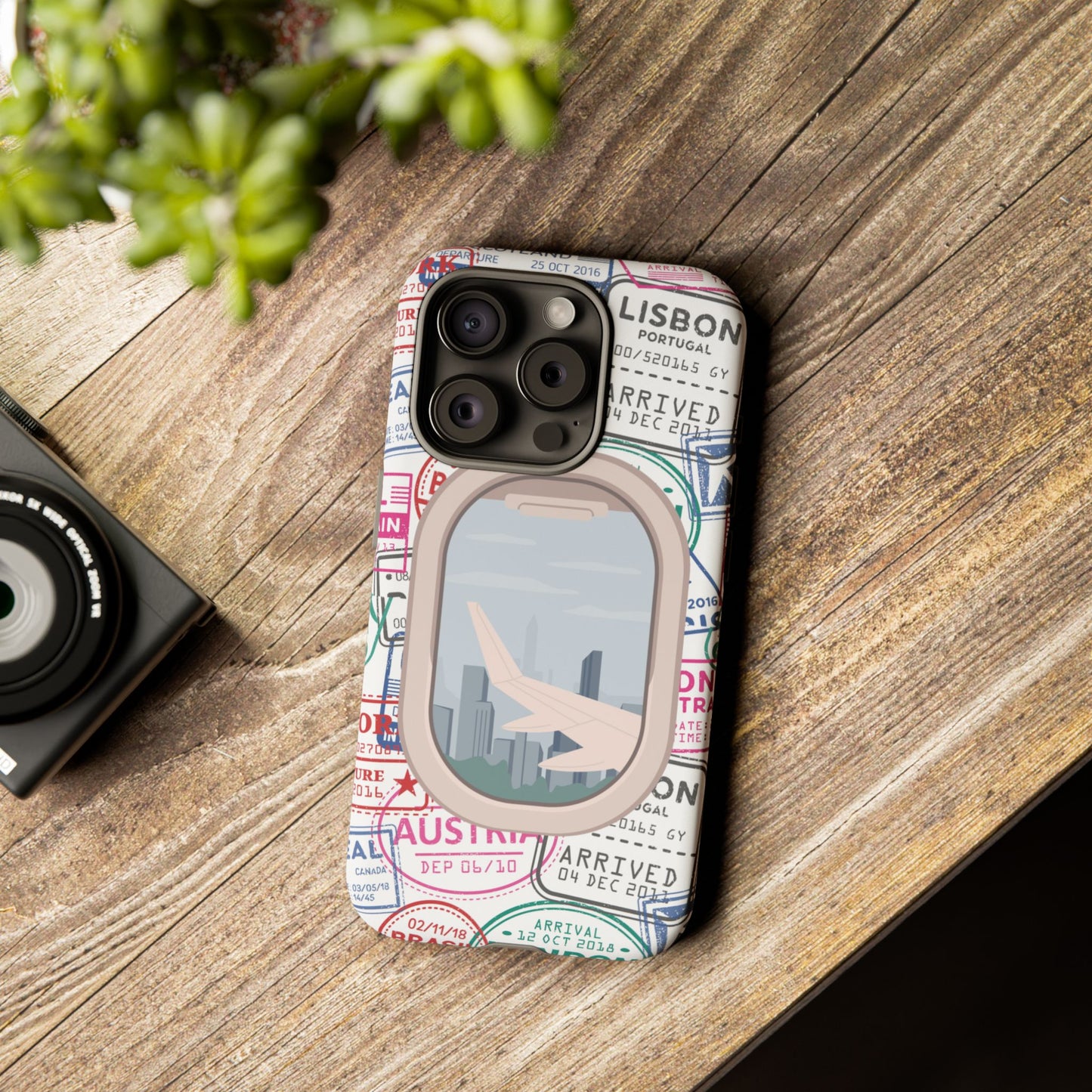 Travel-Themed Phone Case with Airplane Design