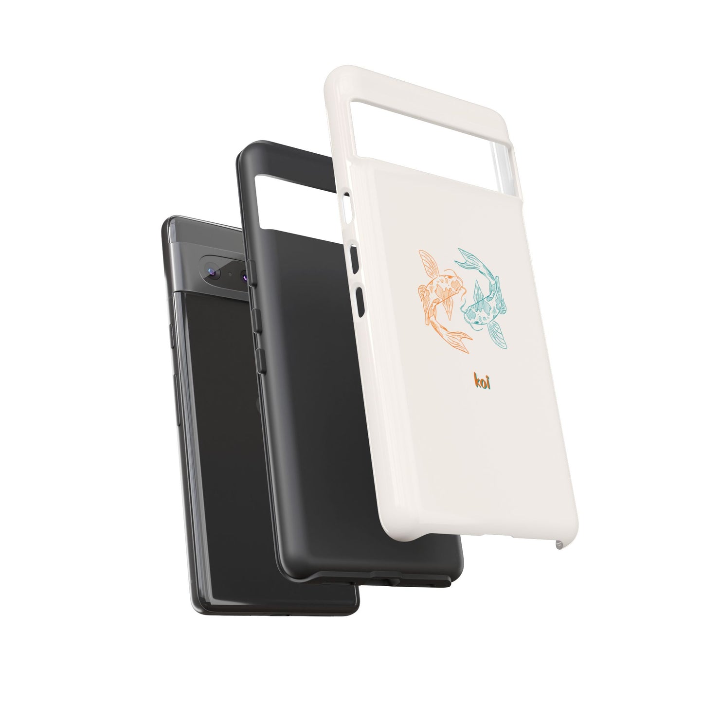 Koi Fish Tough Phone Case - Stylish & Durable Design for Aqua Lovers