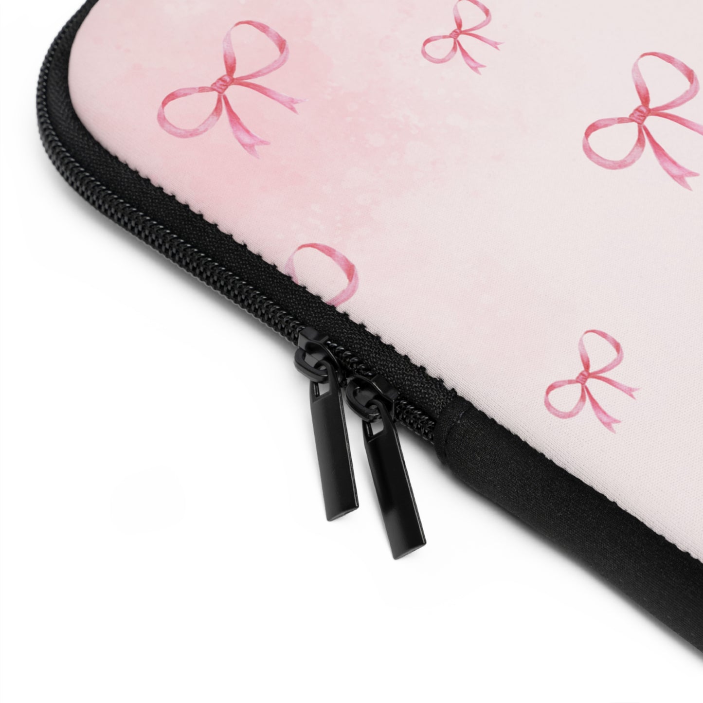 Chic Pink Bow Laptop Sleeve - Stylish Protection for Your Device