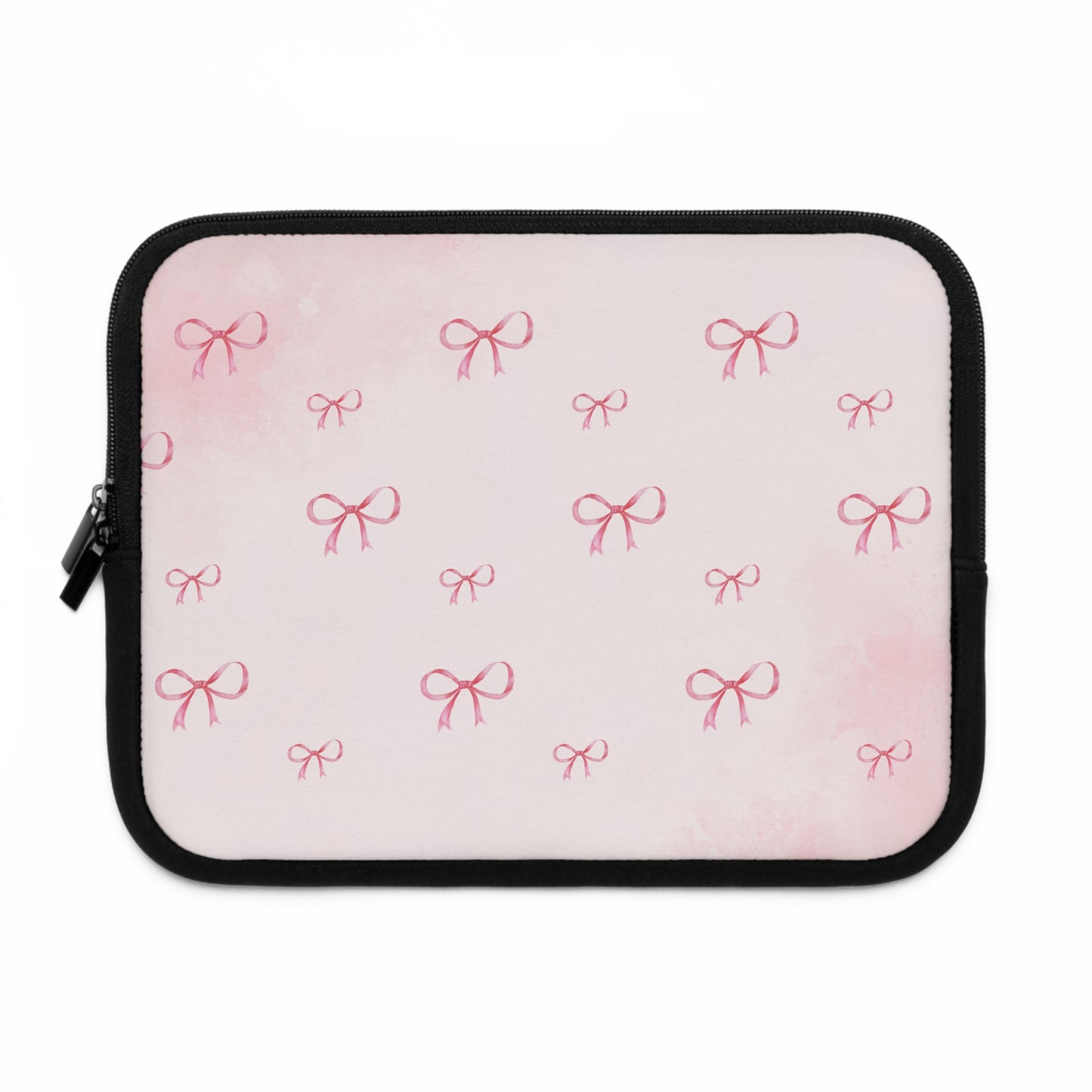 Chic Pink Bow Laptop Sleeve - Stylish Protection for Your Device