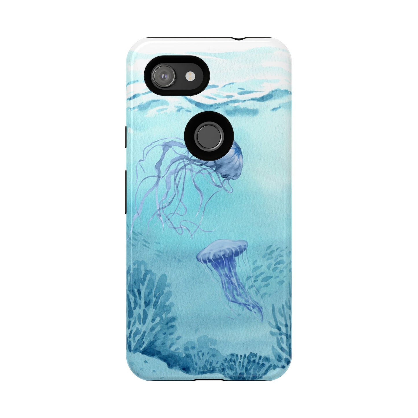 Ocean-Inspired Tough Phone Case with Jellyfish Design