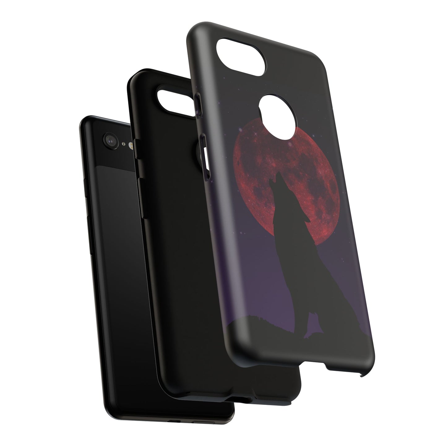 Wolf Howling at Blood Moon Phone Case - Tough & Stylish Protector