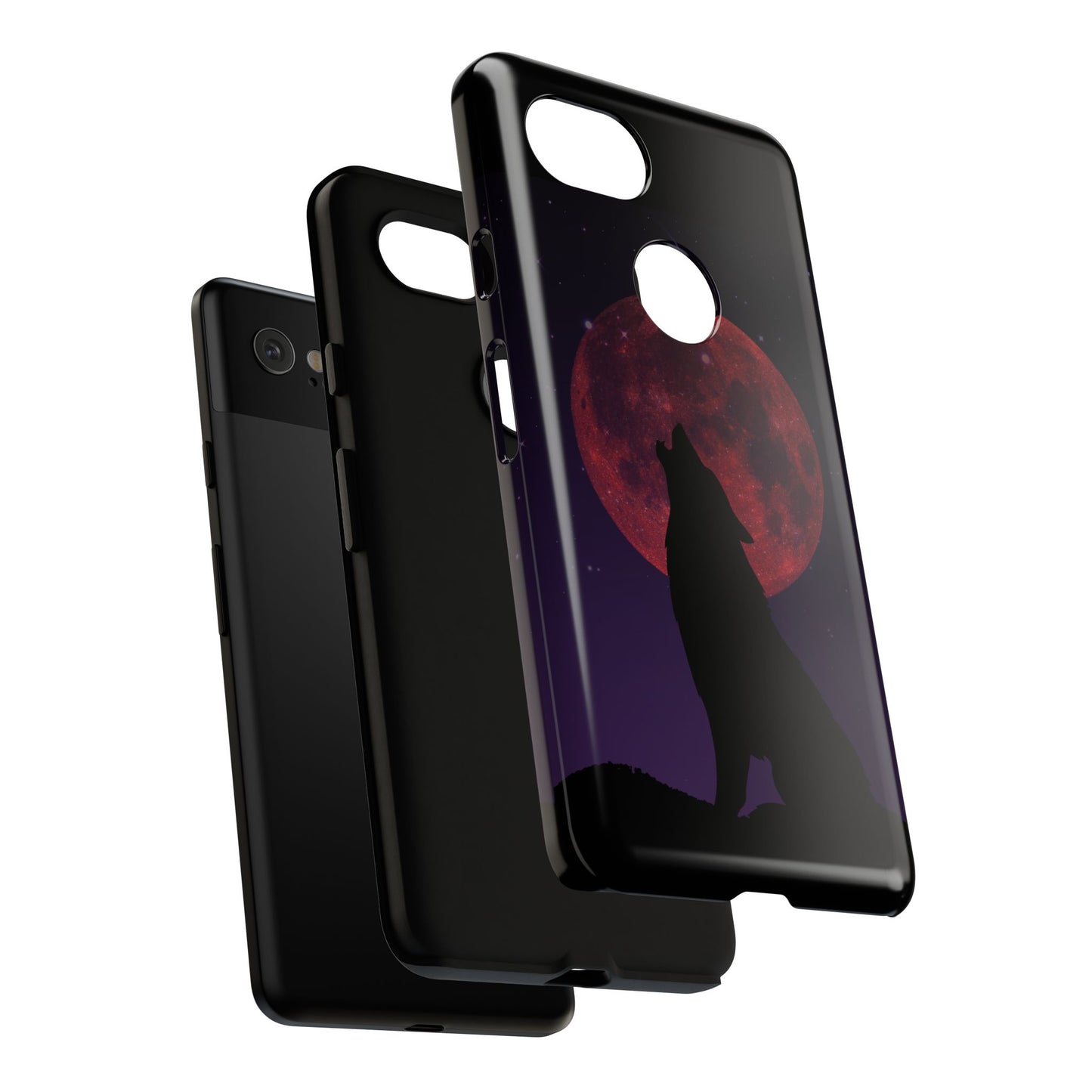 Wolf Howling at Blood Moon Phone Case - Tough & Stylish Protector