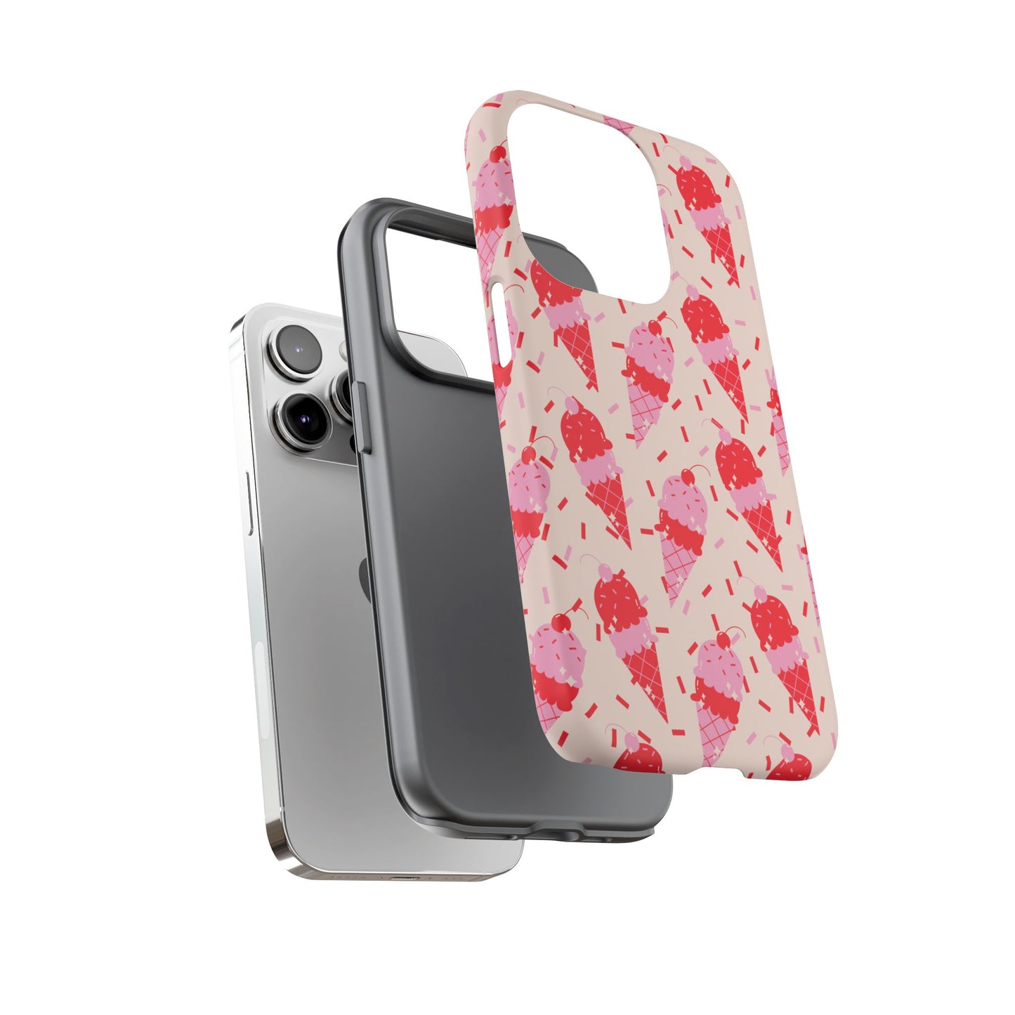 Ice Cream Phone Case - Cute Tough Cases for Ice Cream Lovers, Fun Summer Accessory, Birthday Gift, Colorful iPhone Cover