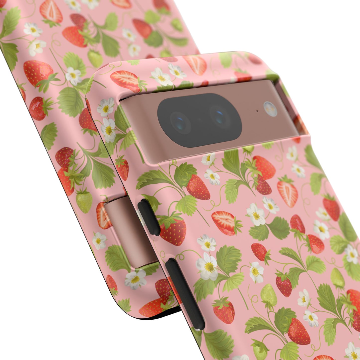 Strawberry Floral Tough Case - Cute Berry Pattern Phone Cover