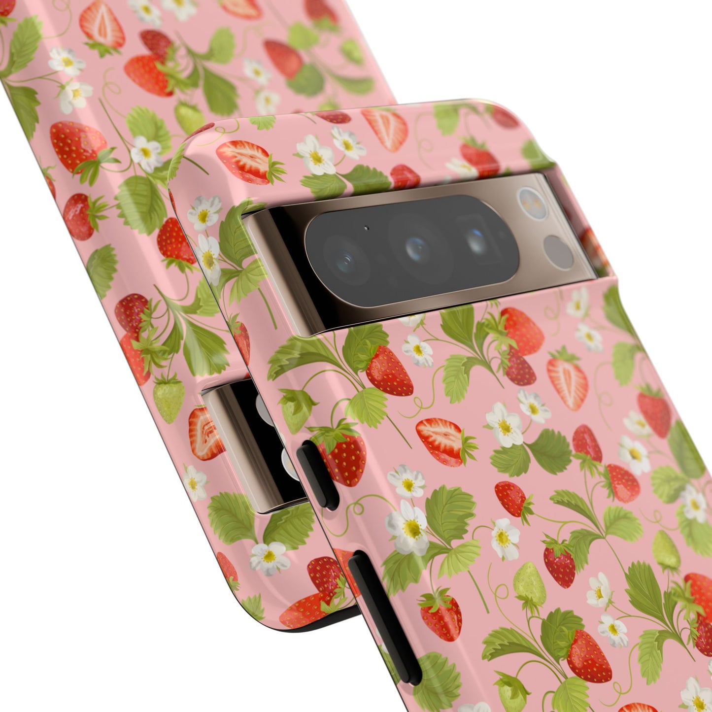 Strawberry Floral Tough Case - Cute Berry Pattern Phone Cover