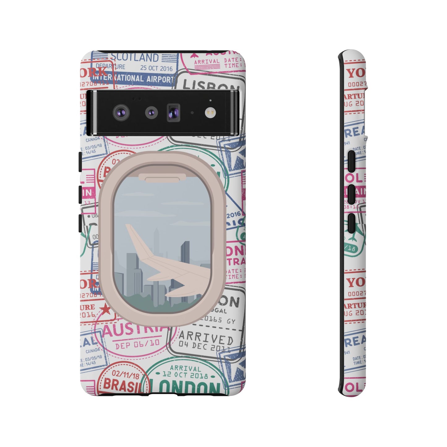 Travel-Themed Phone Case with Airplane Design