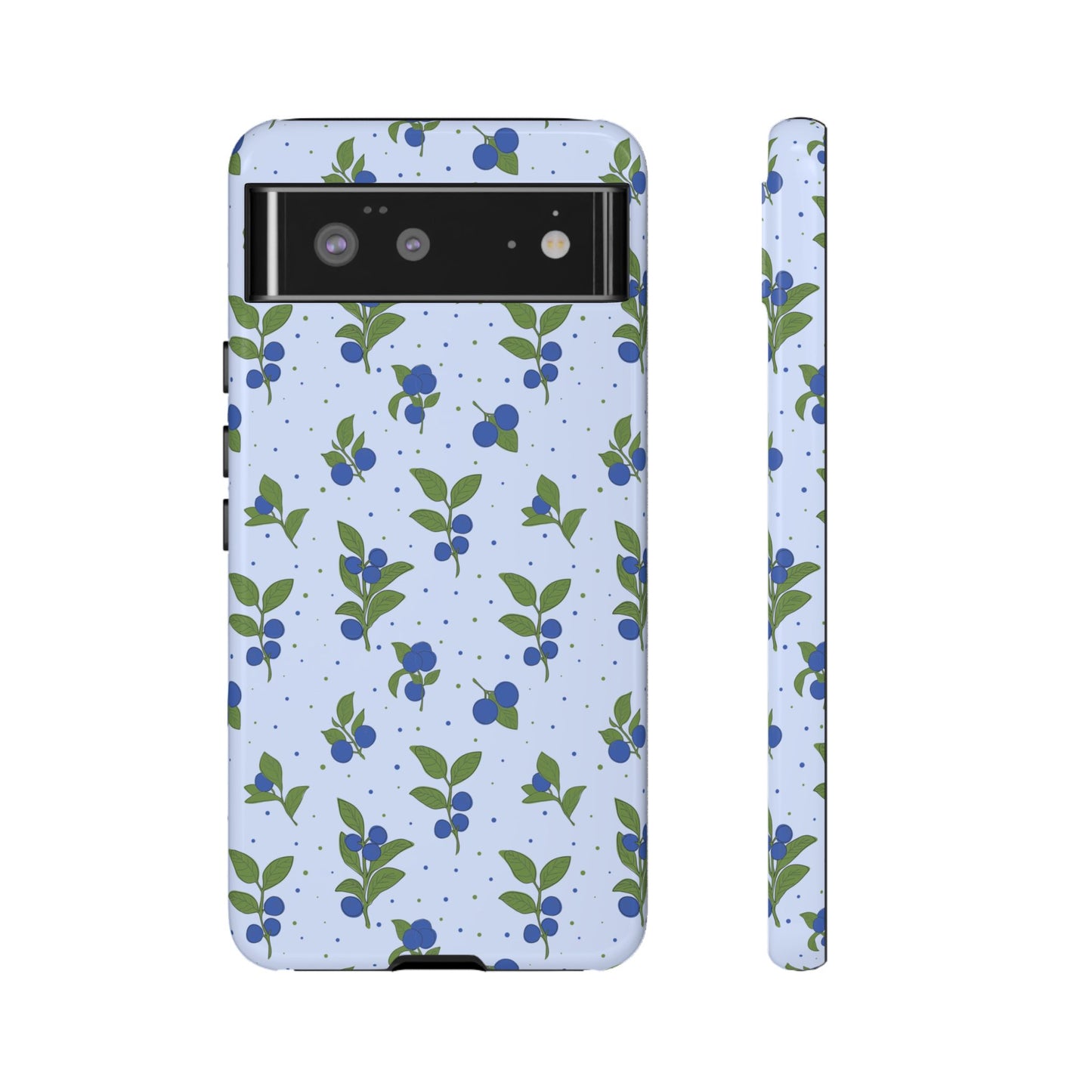 Floral Tough Phone Case - Blueberry Blossom Design