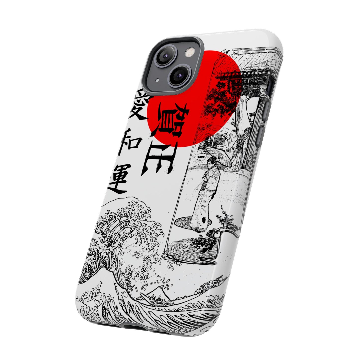 Japanese Zen Art Phone Case - Tough Cases with Wave Design