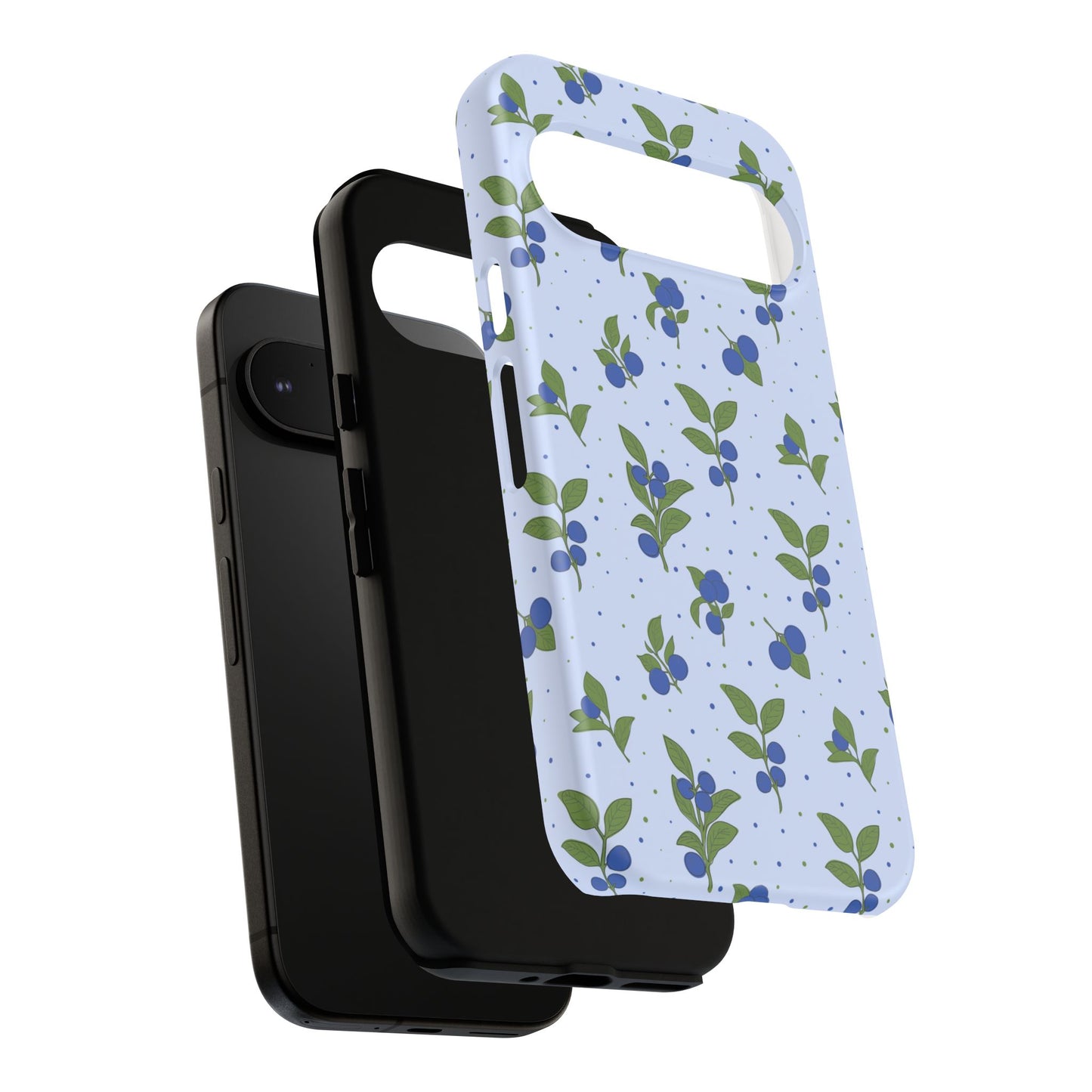 Floral Tough Phone Case - Blueberry Blossom Design