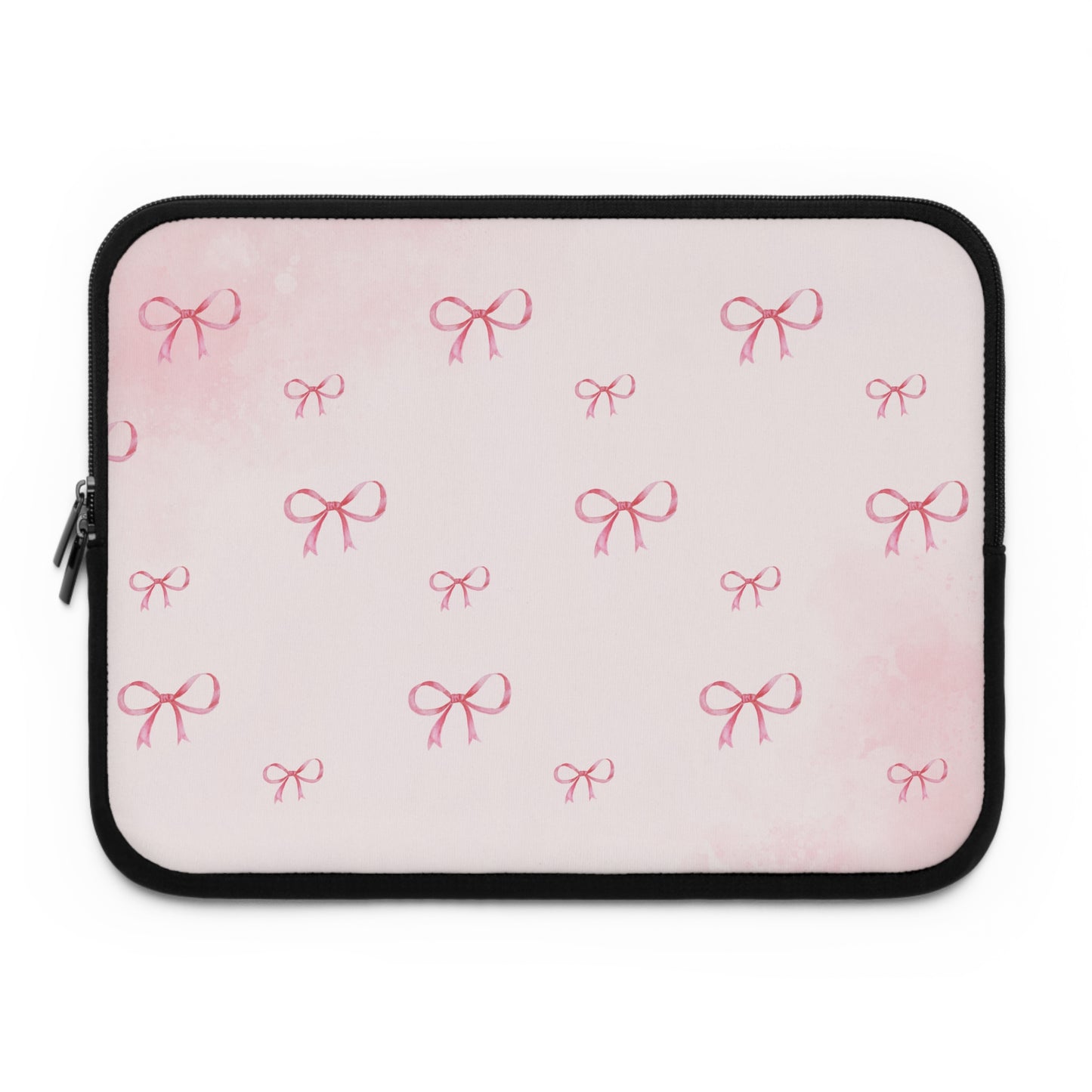 Chic Pink Bow Laptop Sleeve - Stylish Protection for Your Device