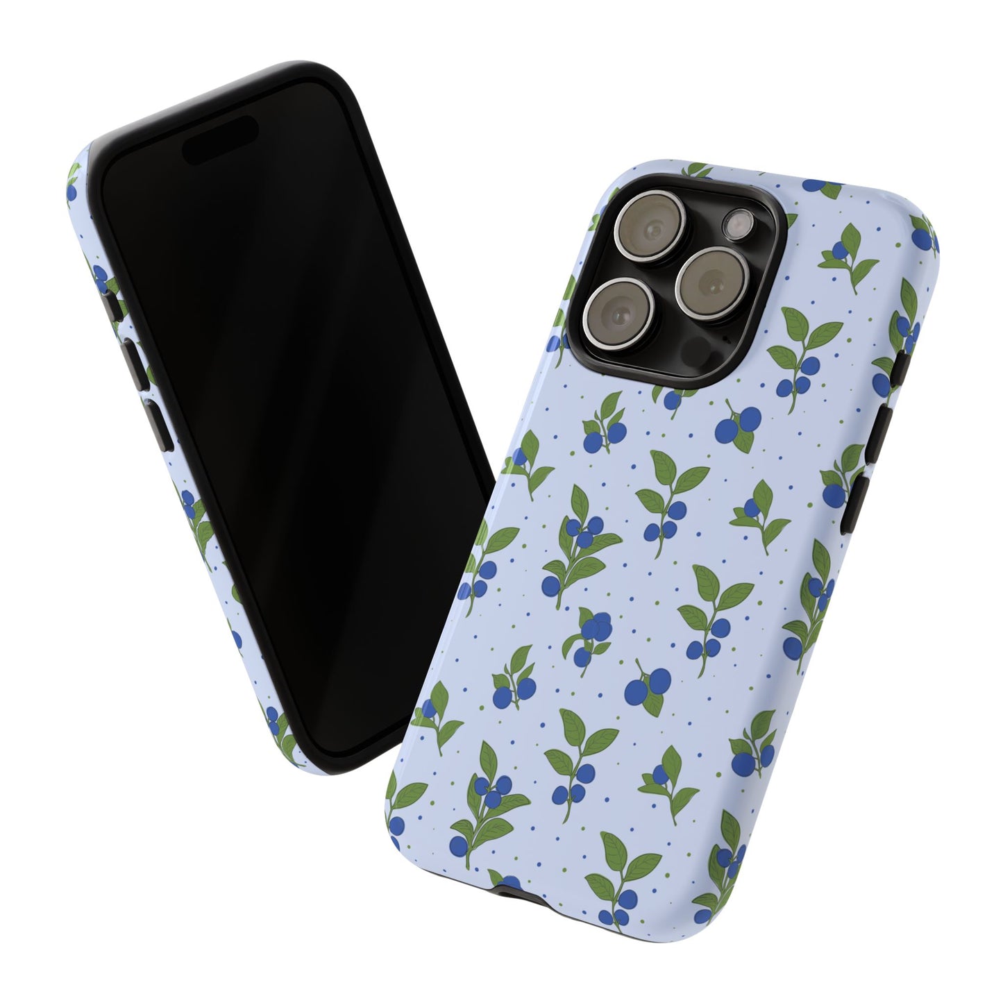 Floral Tough Phone Case - Blueberry Blossom Design