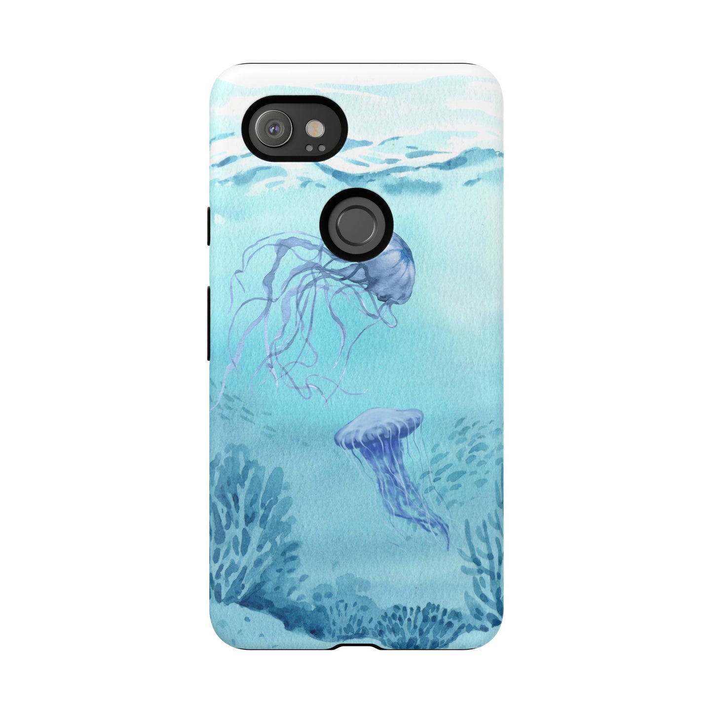 Ocean-Inspired Tough Phone Case with Jellyfish Design