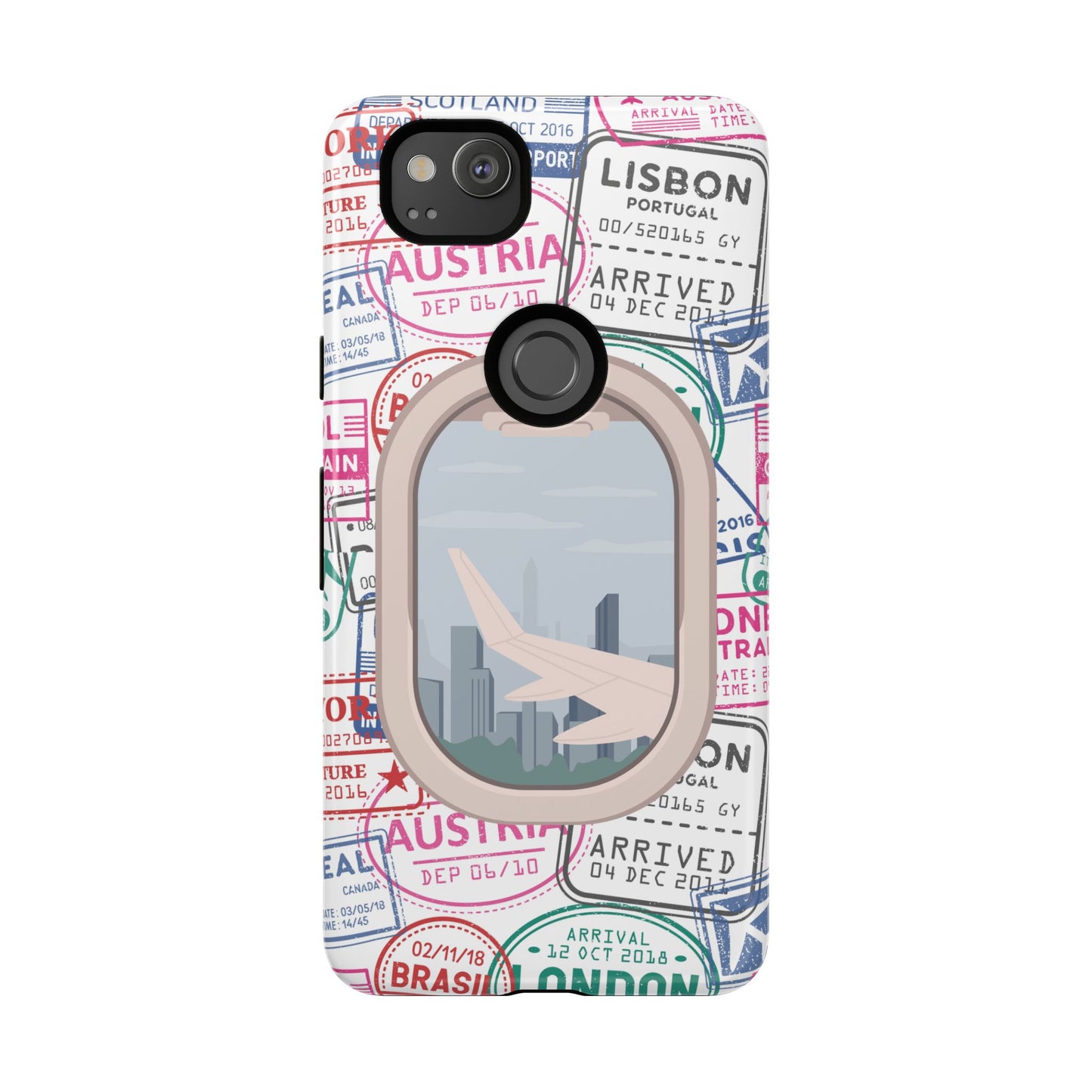 Travel-Themed Phone Case with Airplane Design