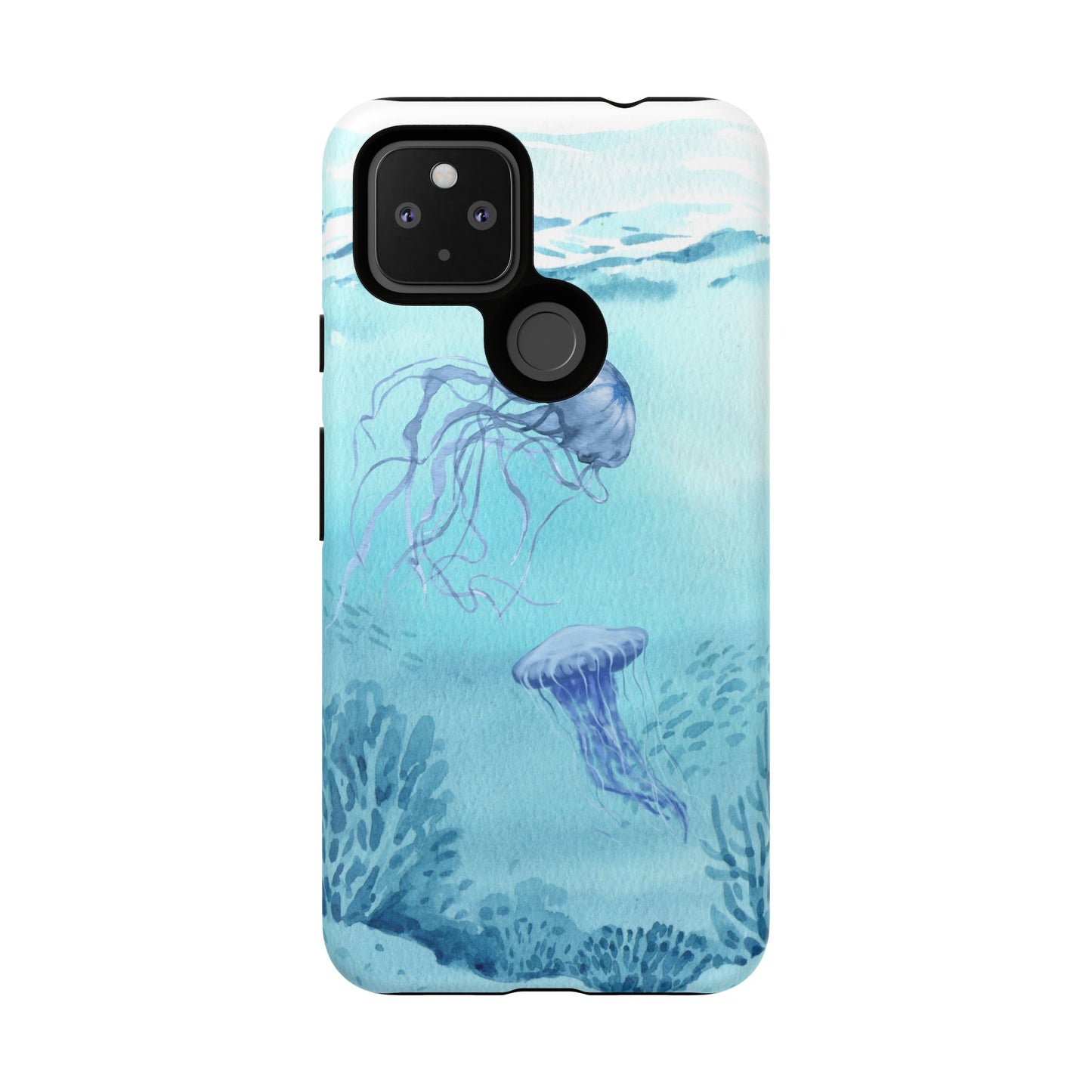 Ocean-Inspired Tough Phone Case with Jellyfish Design