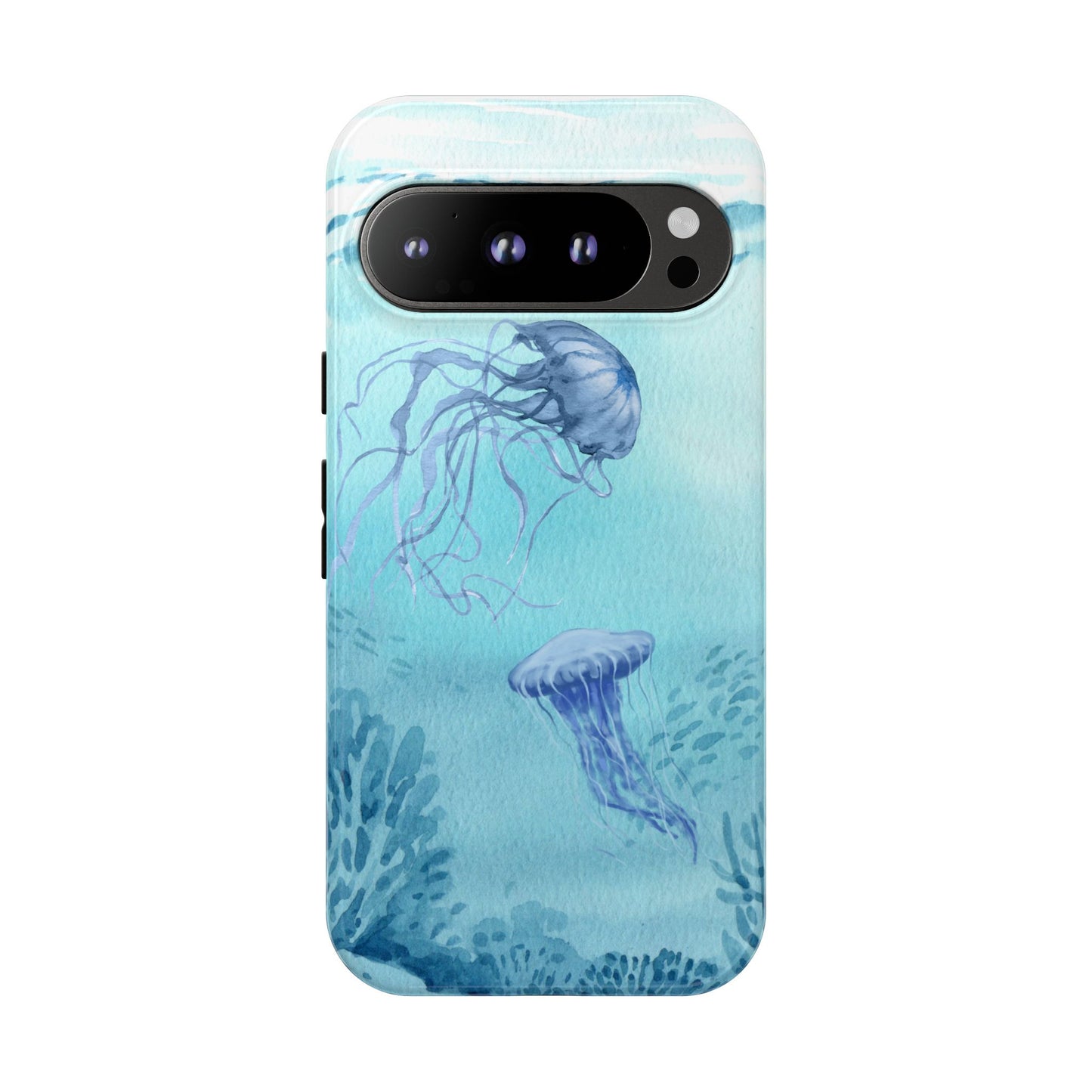 Ocean-Inspired Tough Phone Case with Jellyfish Design