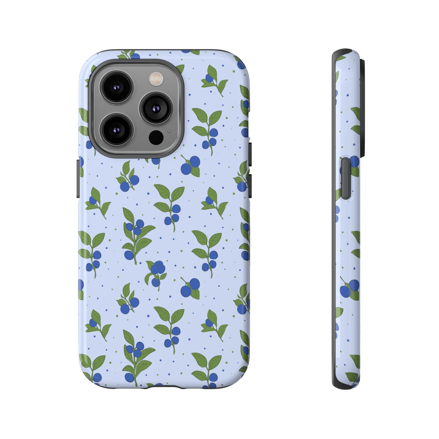Floral Tough Phone Case - Blueberry Blossom Design