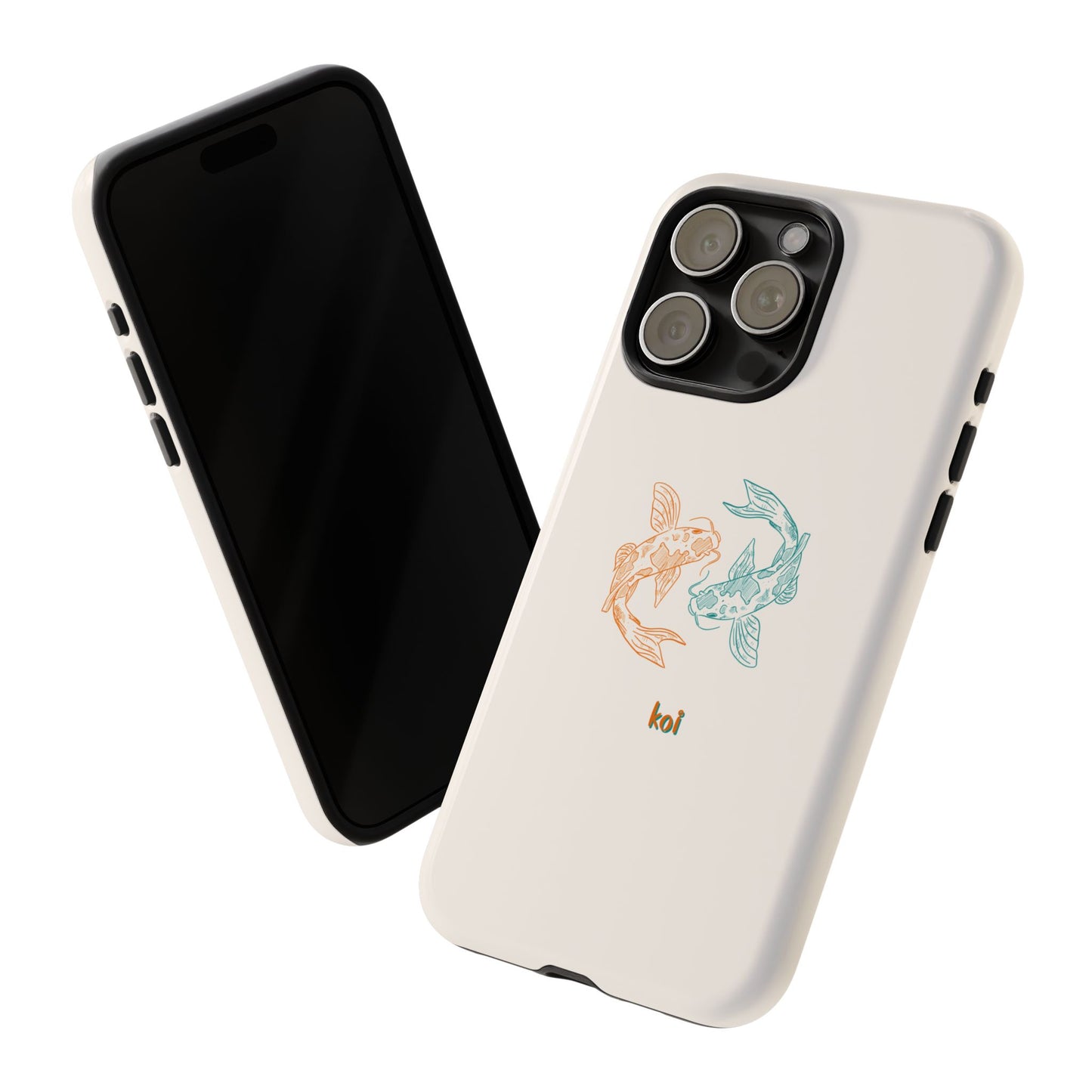 Koi Fish Tough Phone Case - Stylish & Durable Design for Aqua Lovers