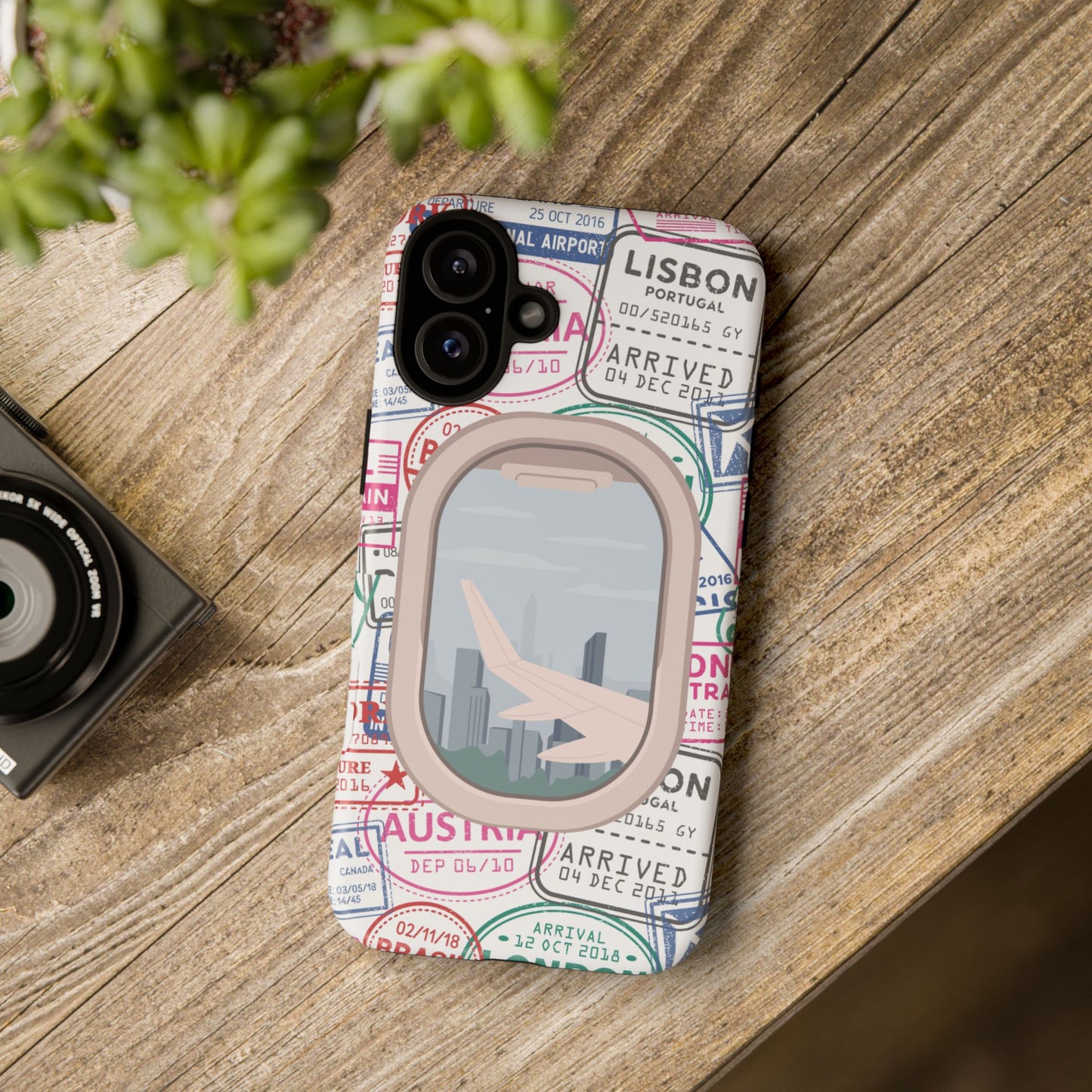Travel-Themed Phone Case with Airplane Design