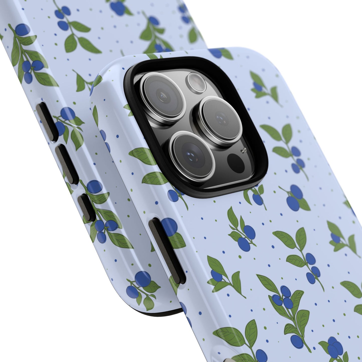 Floral Tough Phone Case - Blueberry Blossom Design