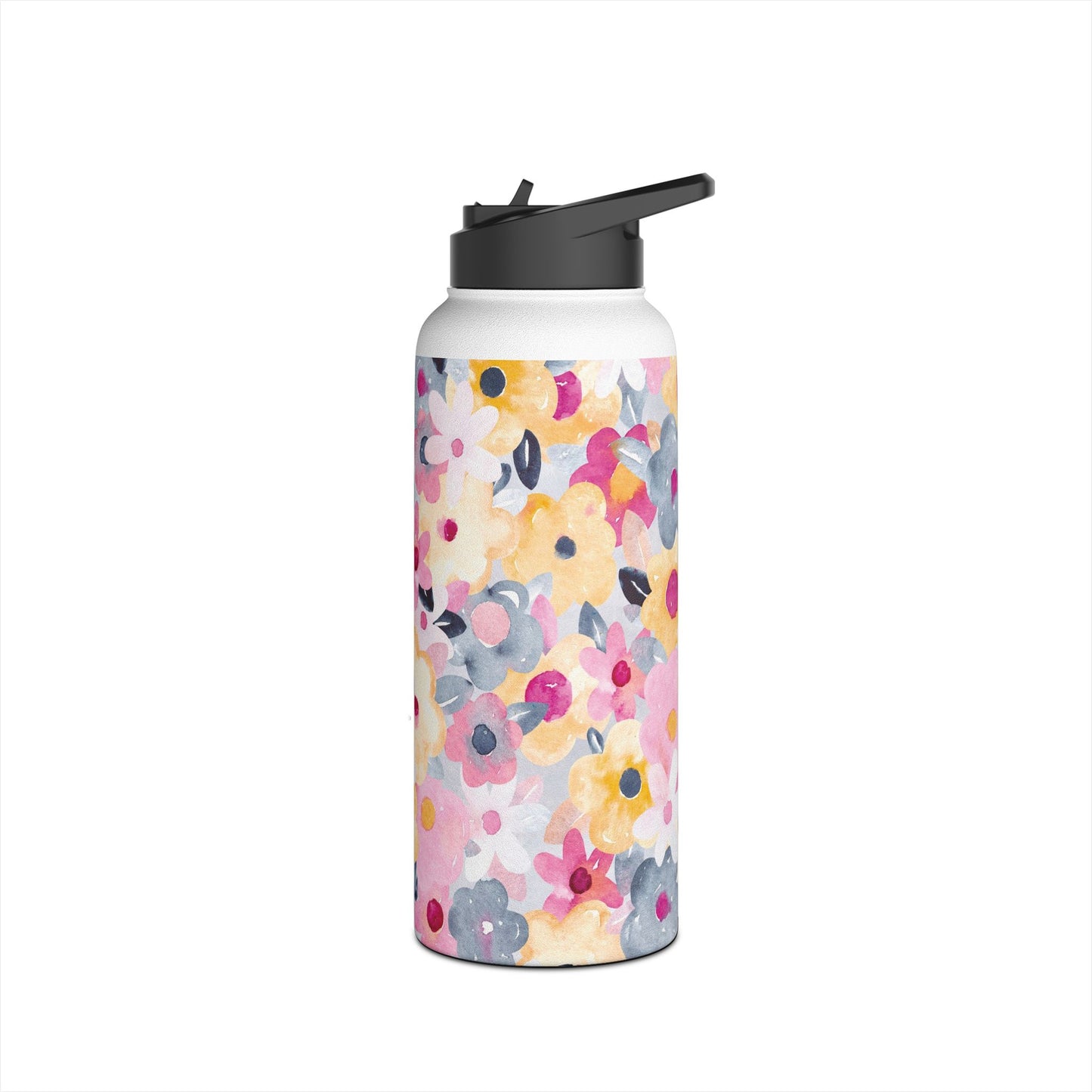 Floral Stainless Steel Water Bottle - Reusable Beverage Container for Eco-Friendly Hydration