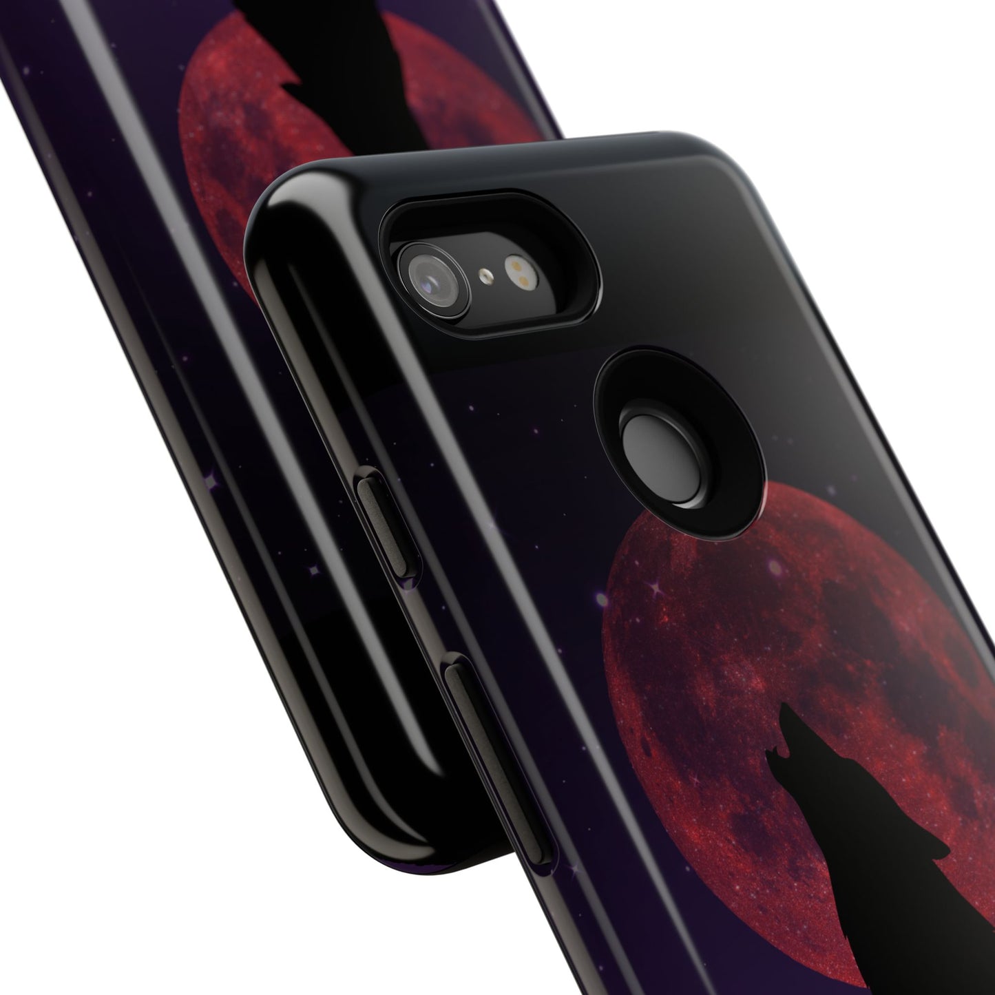 Wolf Howling at Blood Moon Phone Case - Tough & Stylish Protector