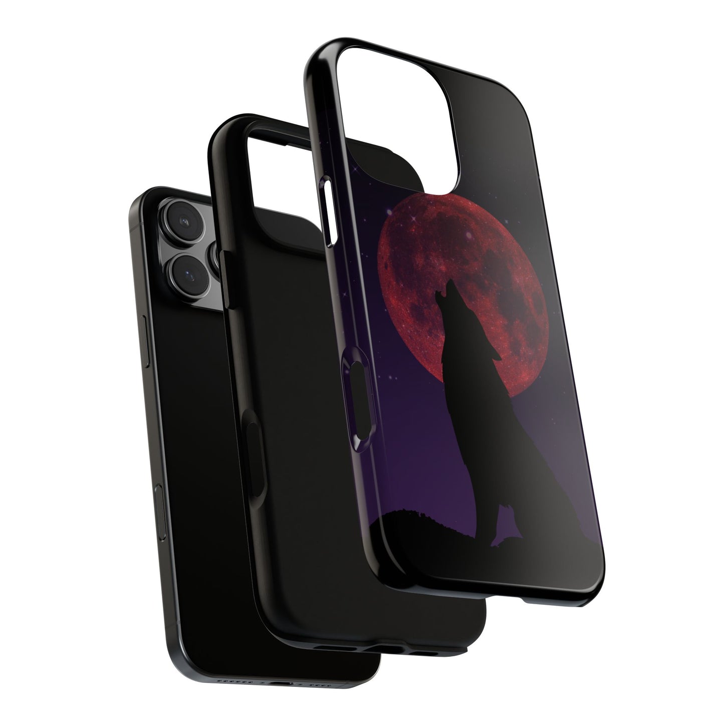 Wolf Howling at Blood Moon Phone Case - Tough & Stylish Protector
