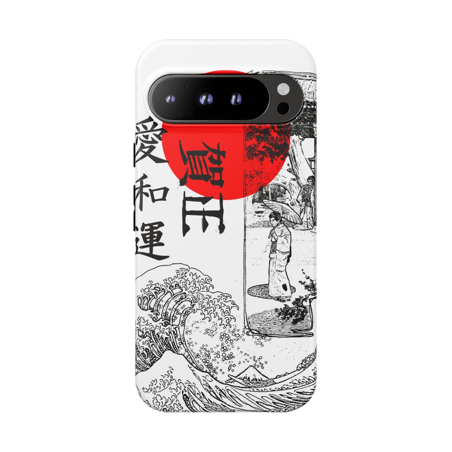 Japanese Zen Art Phone Case - Tough Cases with Wave Design