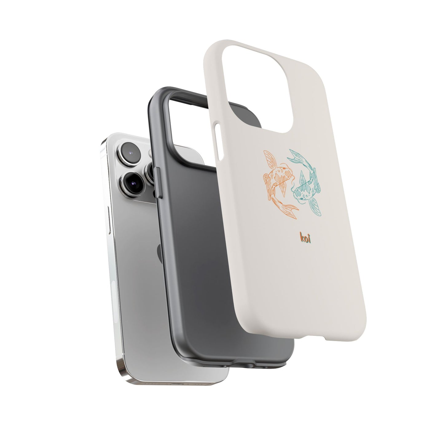 Koi Fish Tough Phone Case - Stylish & Durable Design for Aqua Lovers
