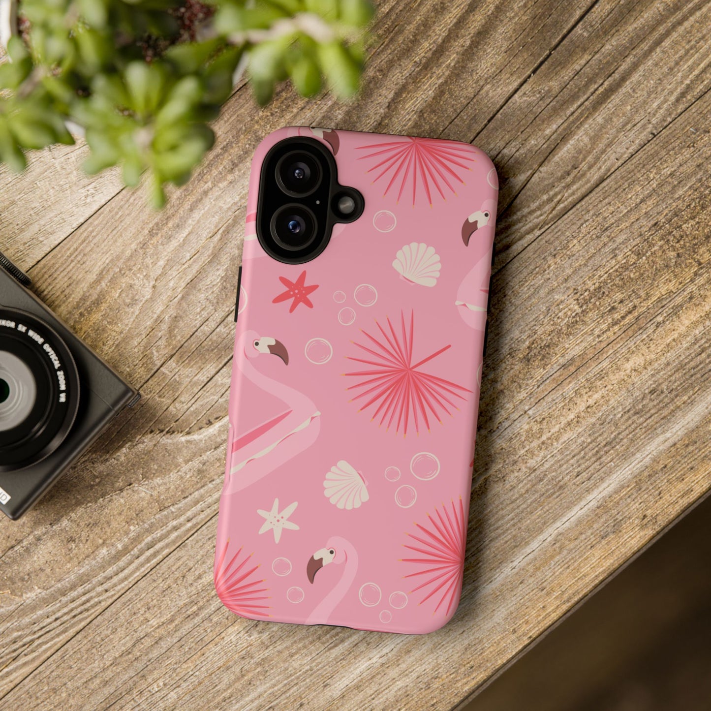 Tough Cases: Tropical Flamingo Phone Case for Summer Vibes