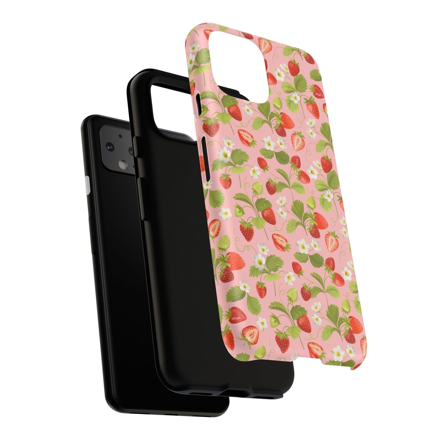 Strawberry Floral Tough Case - Cute Berry Pattern Phone Cover