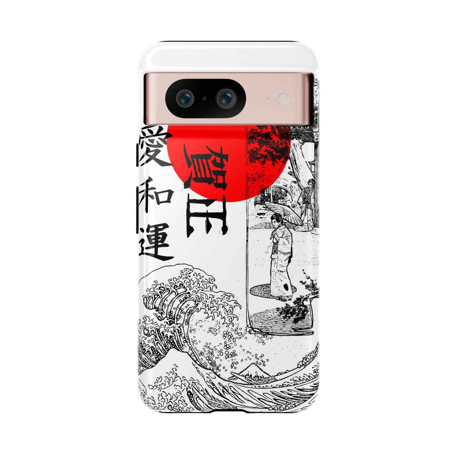 Japanese Zen Art Phone Case - Tough Cases with Wave Design