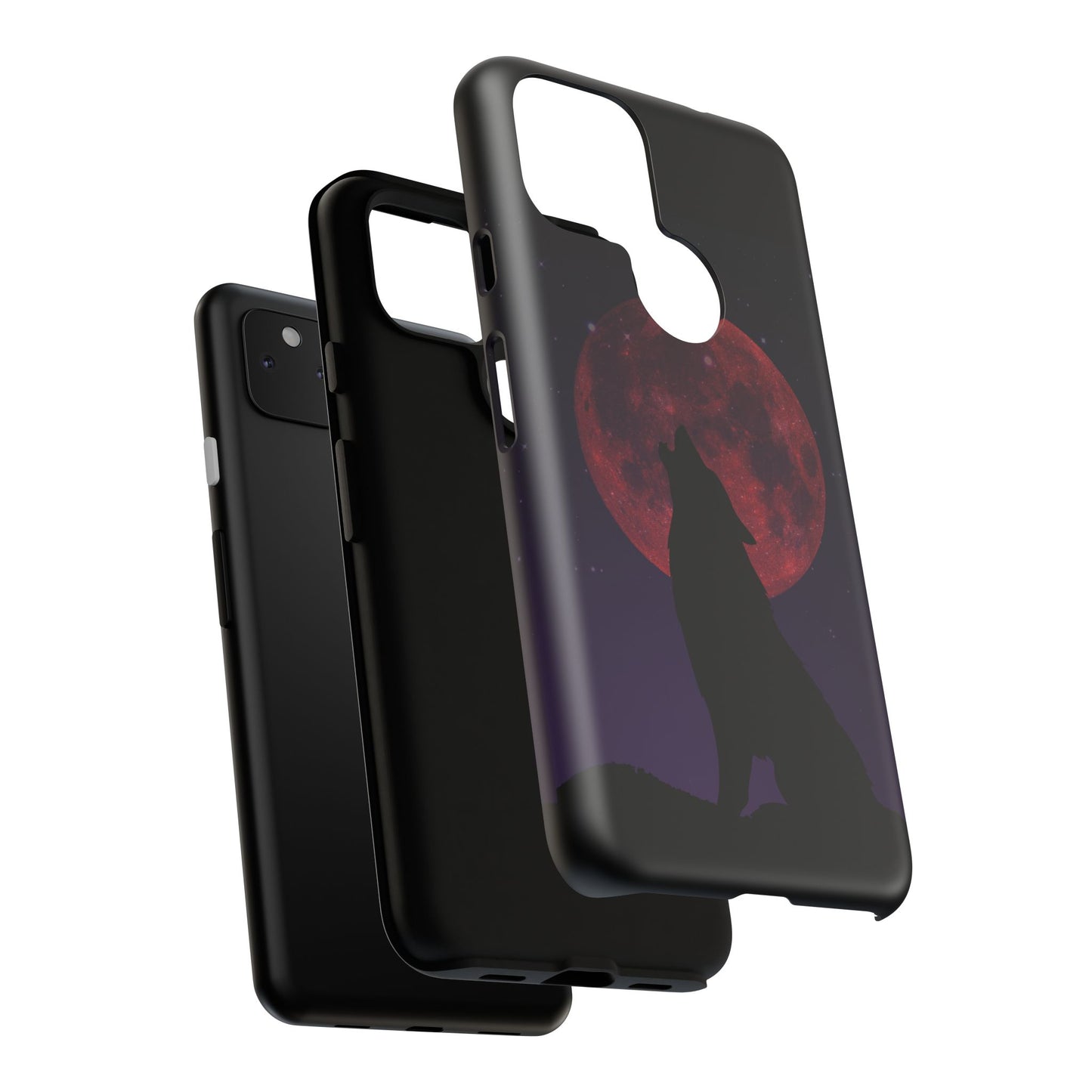 Wolf Howling at Blood Moon Phone Case - Tough & Stylish Protector