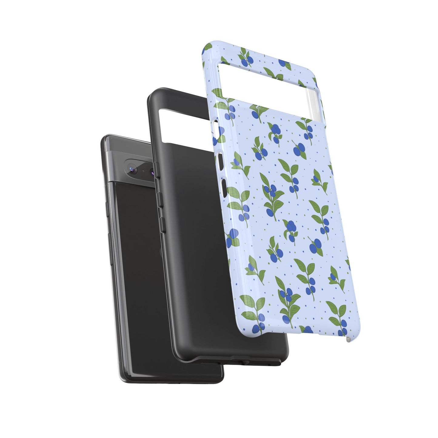 Floral Tough Phone Case - Blueberry Blossom Design