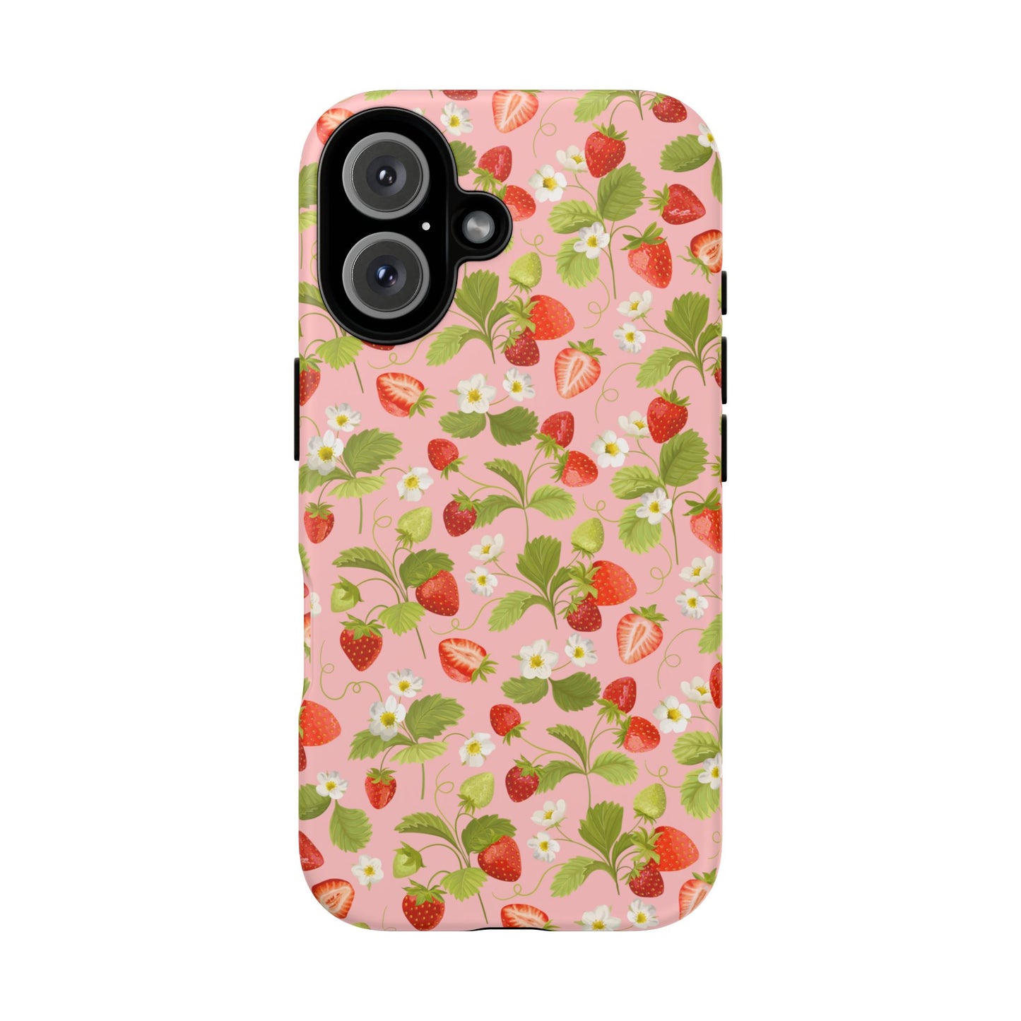 Strawberry Floral Tough Case - Cute Berry Pattern Phone Cover