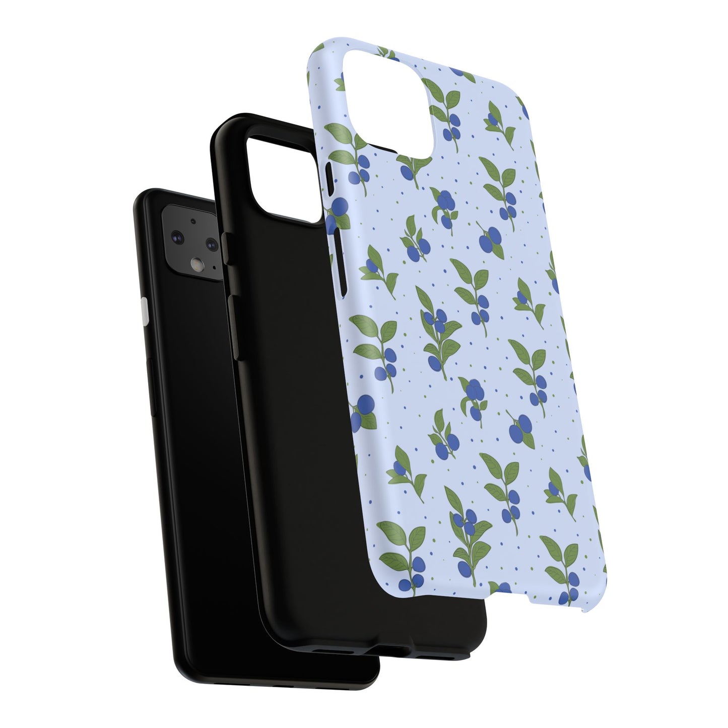 Floral Tough Phone Case - Blueberry Blossom Design