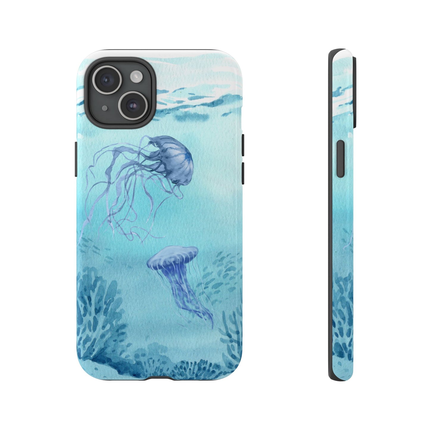 Ocean-Inspired Tough Phone Case with Jellyfish Design