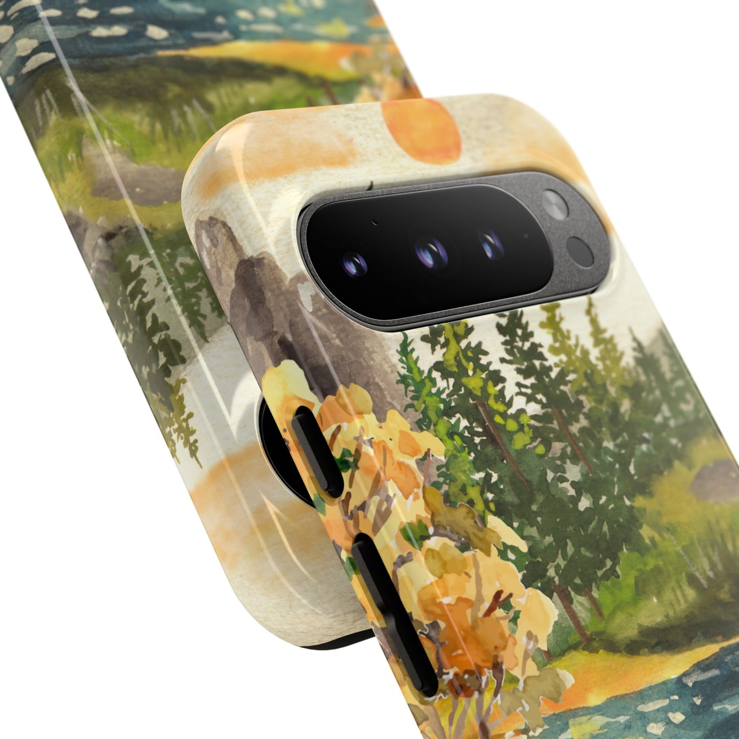 Artistic Phone Case with Ducks and Nature Scene