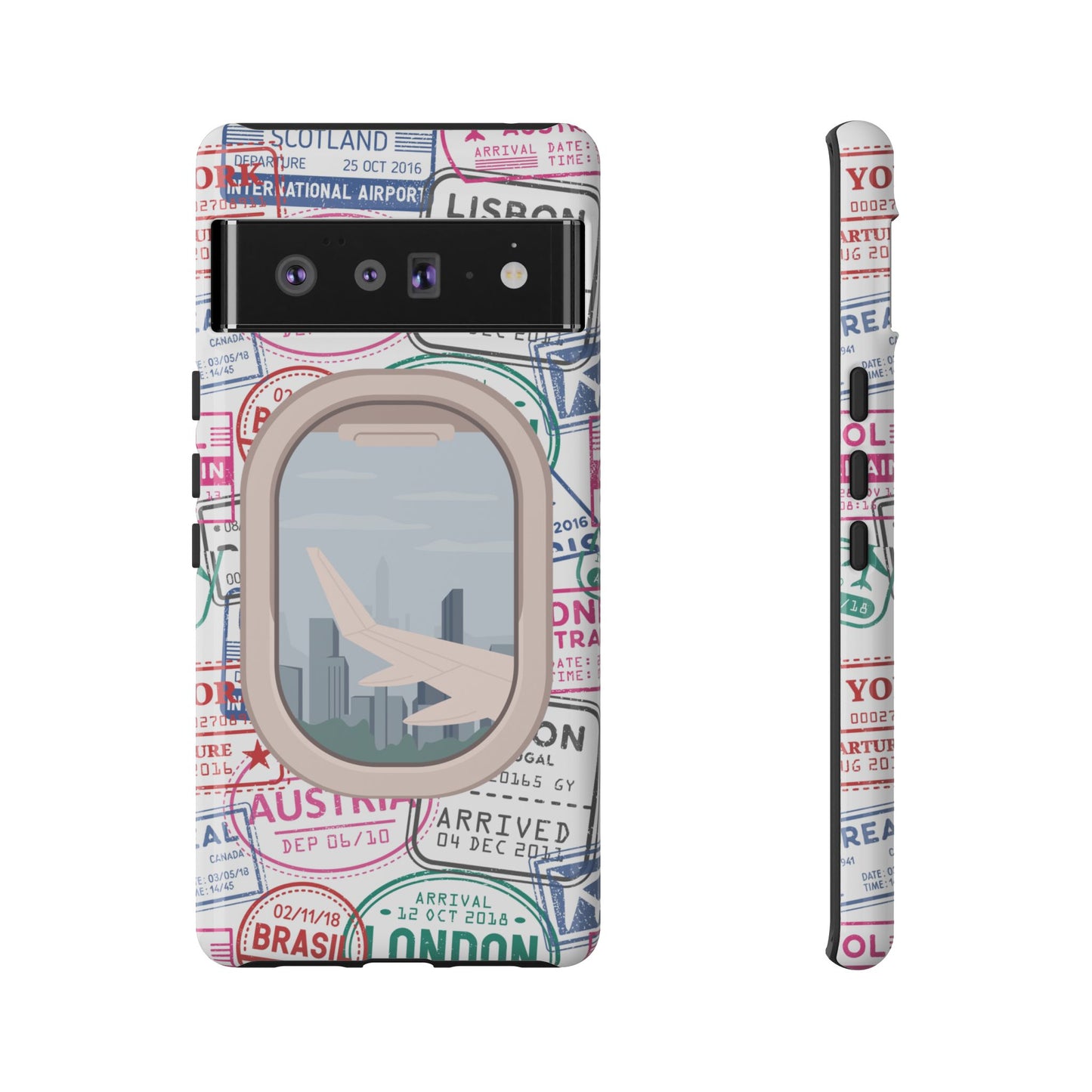 Travel-Themed Phone Case with Airplane Design