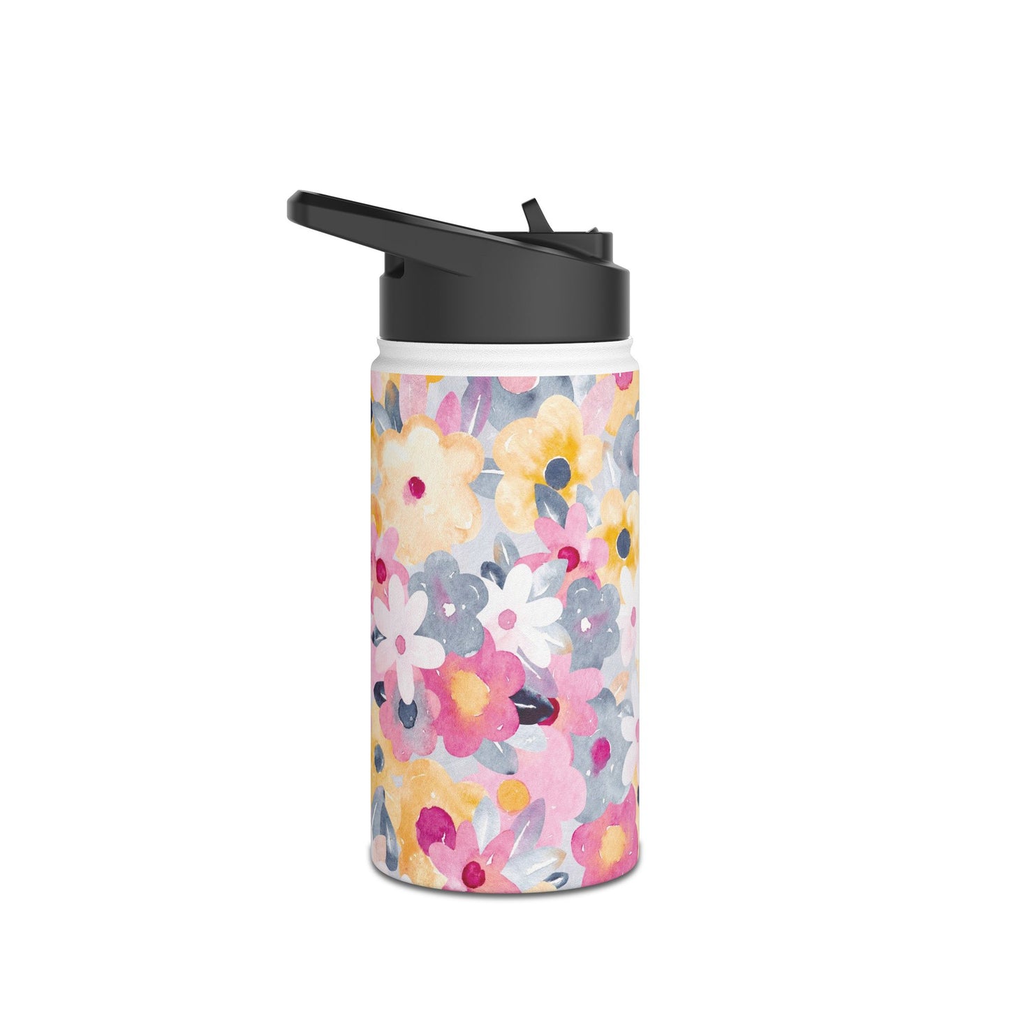 Floral Stainless Steel Water Bottle - Reusable Beverage Container for Eco-Friendly Hydration
