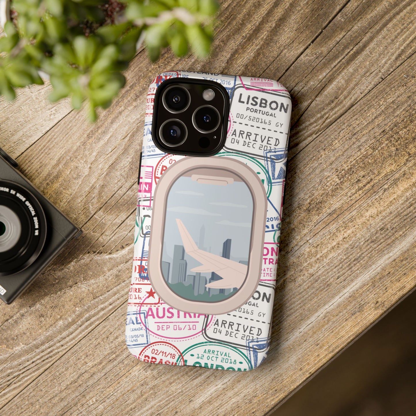 Travel-Themed Phone Case with Airplane Design