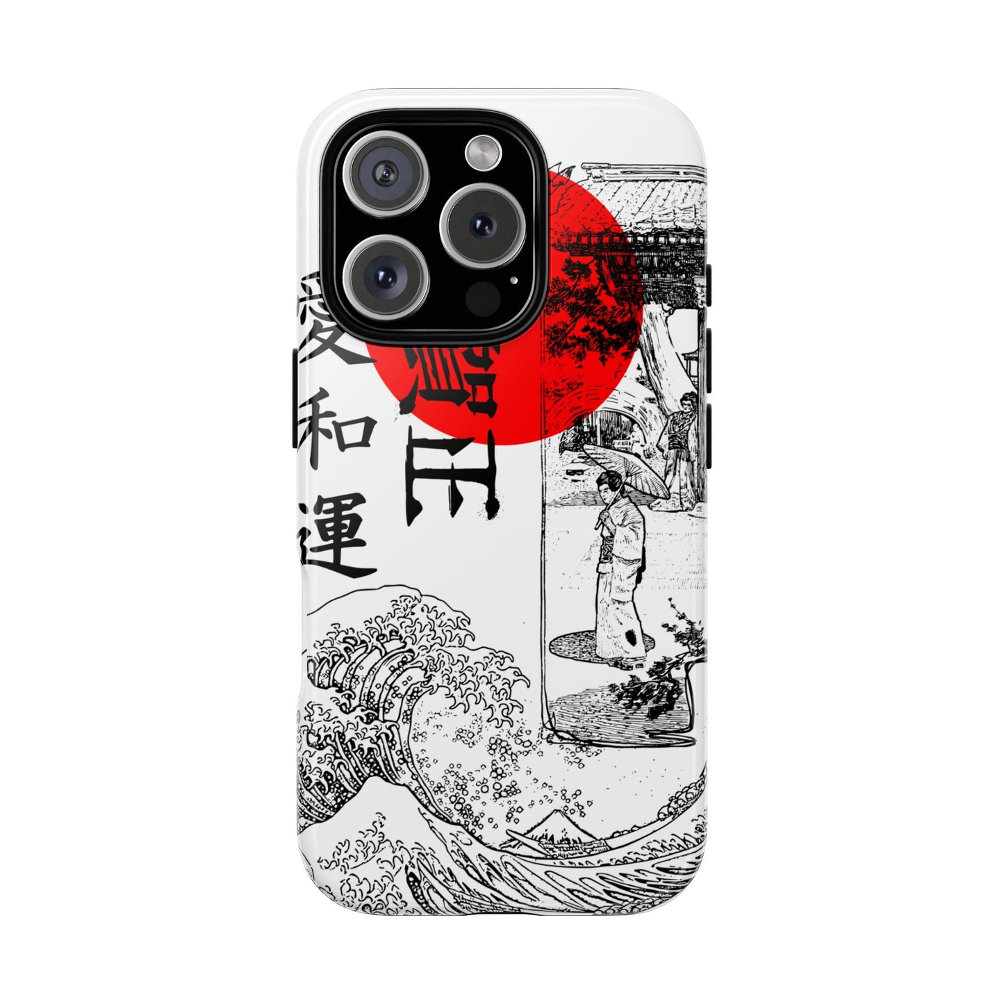 Japanese Zen Art Phone Case - Tough Cases with Wave Design