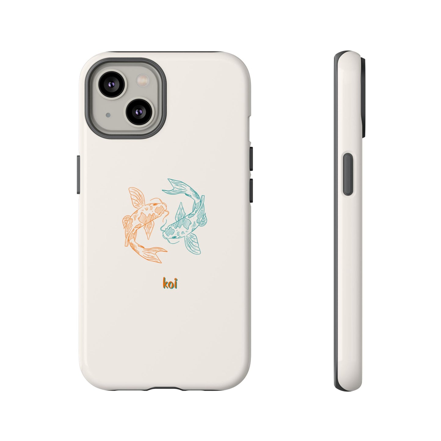 Koi Fish Tough Phone Case - Stylish & Durable Design for Aqua Lovers